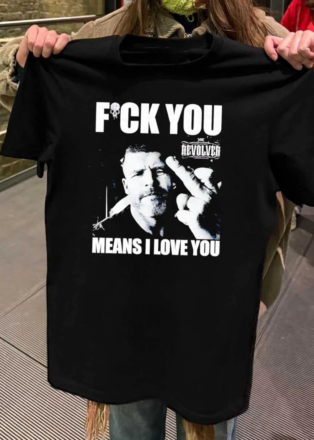 Wr Revolver Man Giving Middle Finger Fck You Means I Love You shirt