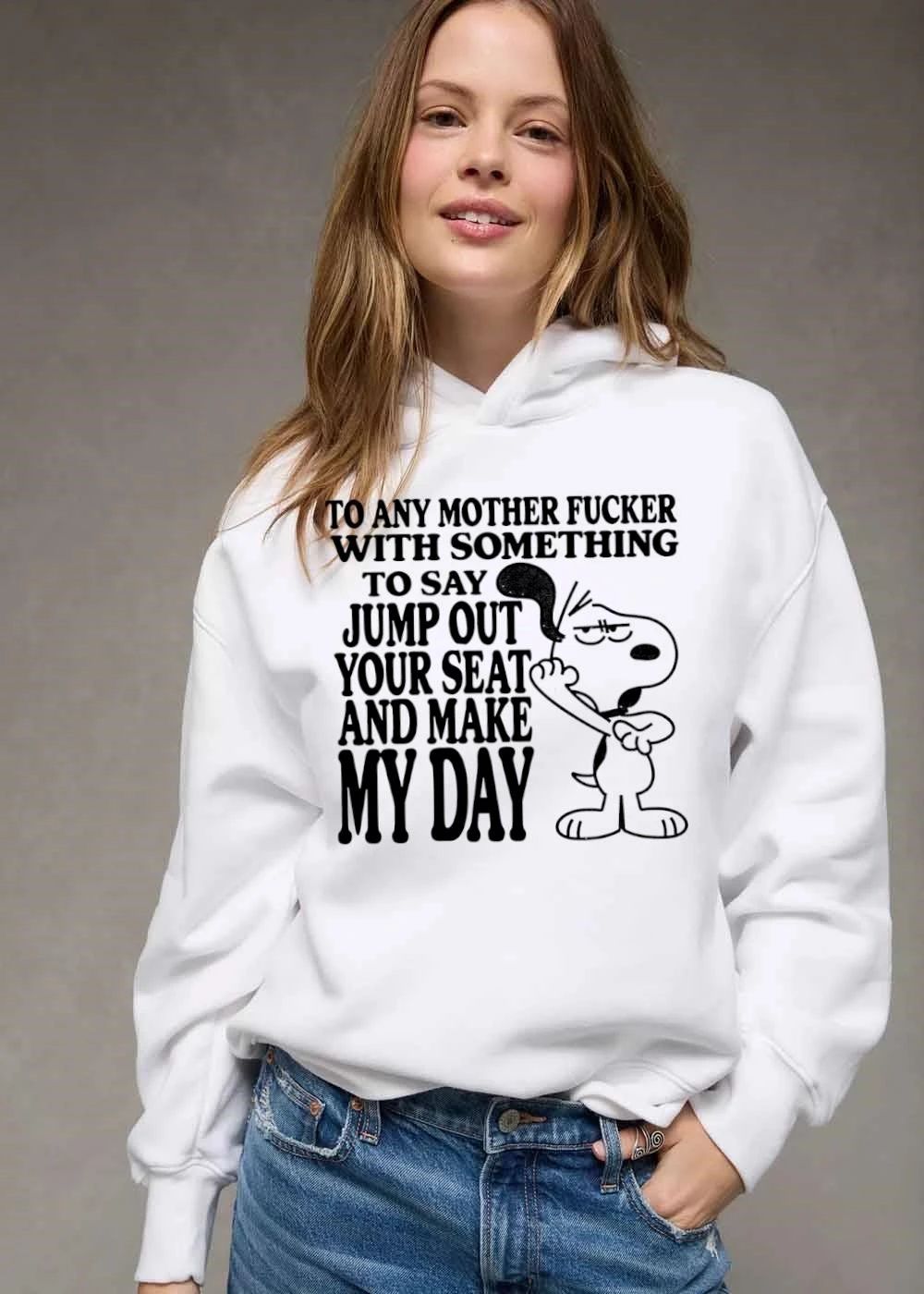 Original To Any Mother Fucker With Something Say Jump Out Your Seat And Make My Day Angry Cartoon Dog shirt