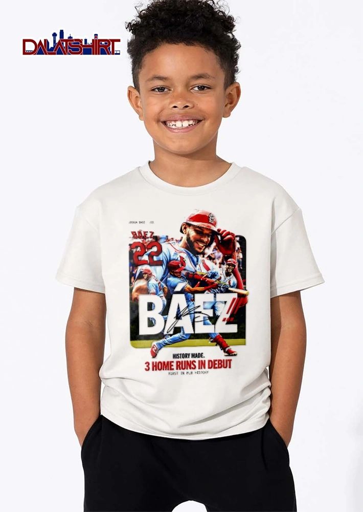 St Louis Cardinals History Made 3 Home Runs In Debut First MLB Joshua Baez Player Photo Collage shirt