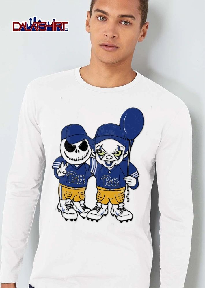 Pittsburgh Panthers NCAA Cartoon Jack Skellington Pennywise Holding Balloon shirt