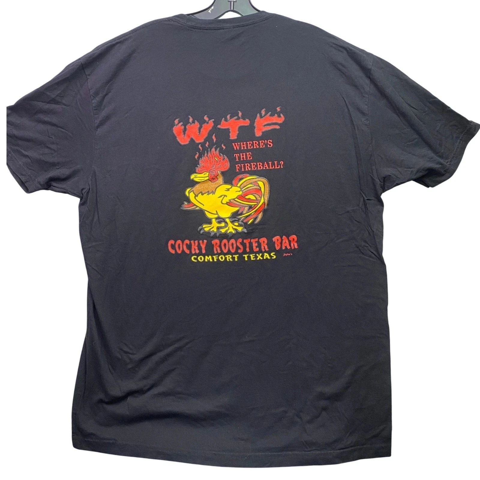 Cocky Rooster Bar Shirt Mens 2XL Fireball Promo Spell Out Everyday Streetwear