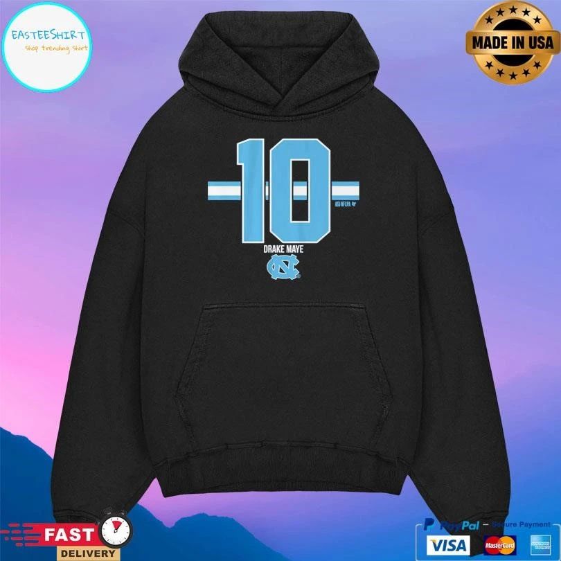 Drake Maye 10 Stripe North Carolina Tar Heels Football T-shirts