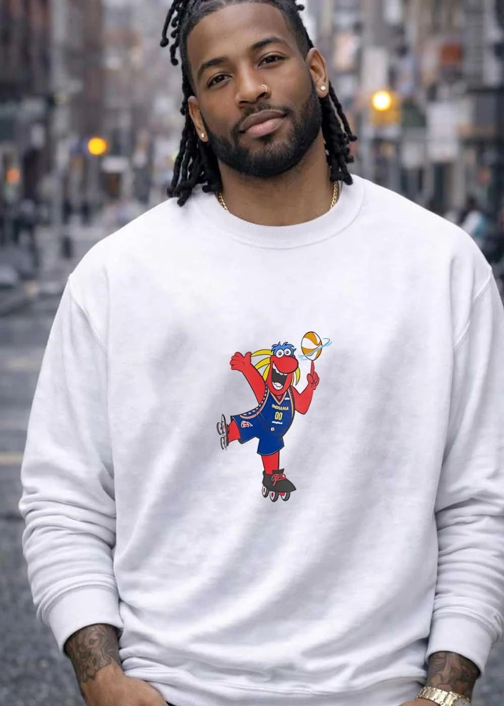 Mascot Roller Skating Spinning Basketball on Finger 00 shirt