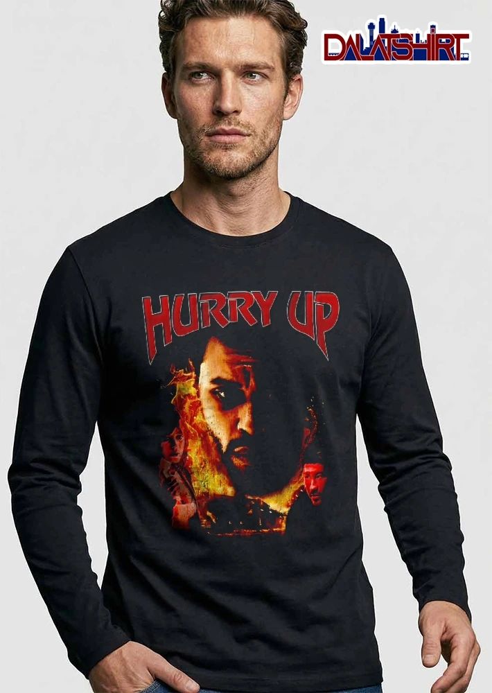 Hurry Up Shadowed Bearded Character Burning House Bootleg shirt