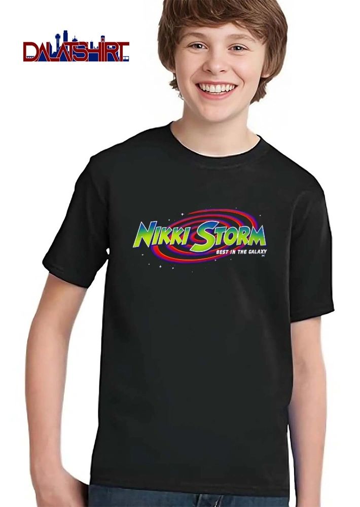 In The Galaxy Nikki Storm Colorful Swirling Rings Space Stars Neon shirt