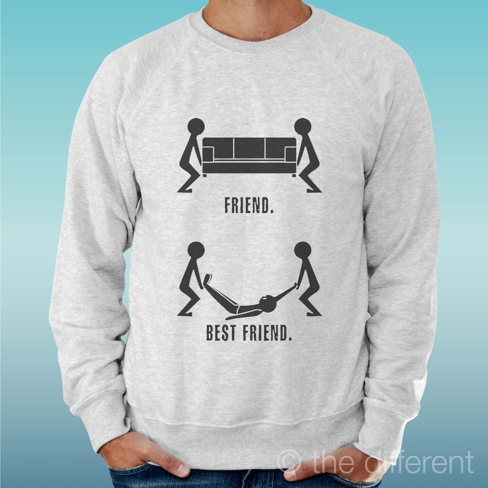 Felpa Man Light Sweater Light Grey Friend Best Friend Secret Friends