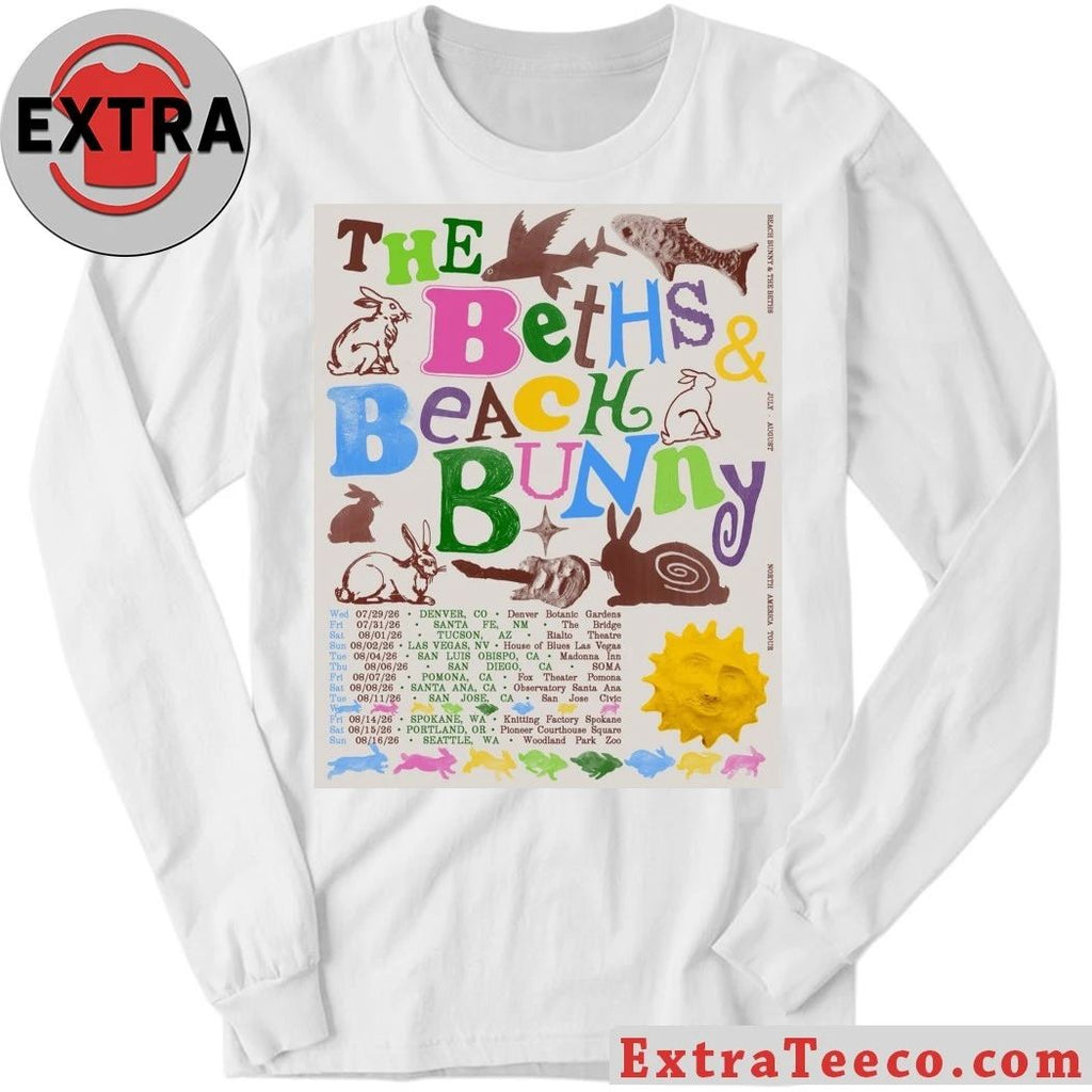 Beach Bunny X The Beths 2026 North America Tour Shirt