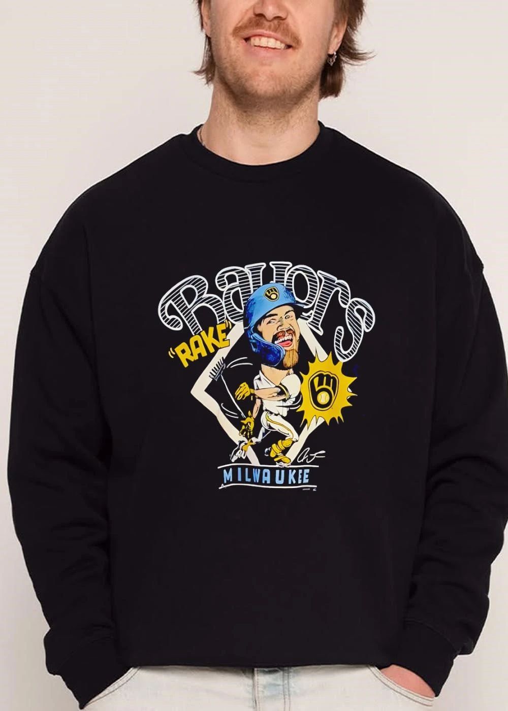 Milwaukee Brewers MLB Rake Cartoon Caricature Baseball Player shirt