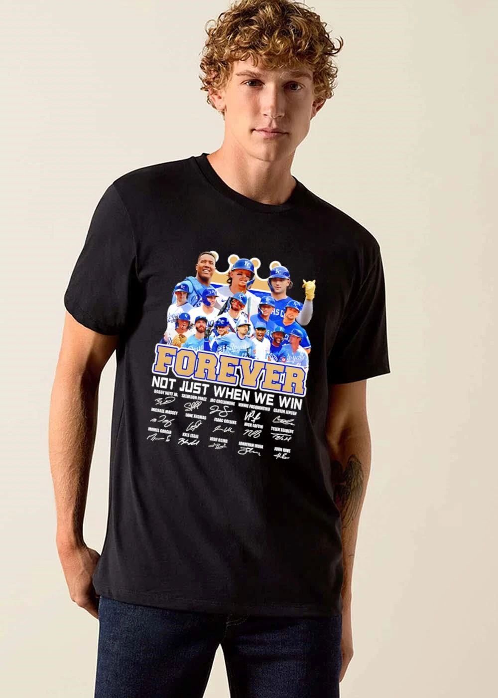Kansas City Royals MLB Forever Not Just When We Win Bobby Witt Jr Salvador Perez Roster Player Photos Crown shirt