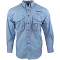 SHOEBACCA Guide Collared Long Sleeve Button Up Shirt Mens Blue Casual Tops 4050-