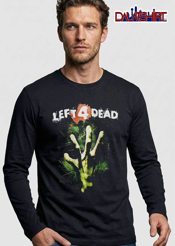 Left For Dead Green Decayed Zombie Hand Four Fingers Distressed shirt