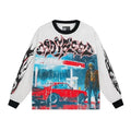 Long-sleeved t-shirt in a trendy street style rock retro design