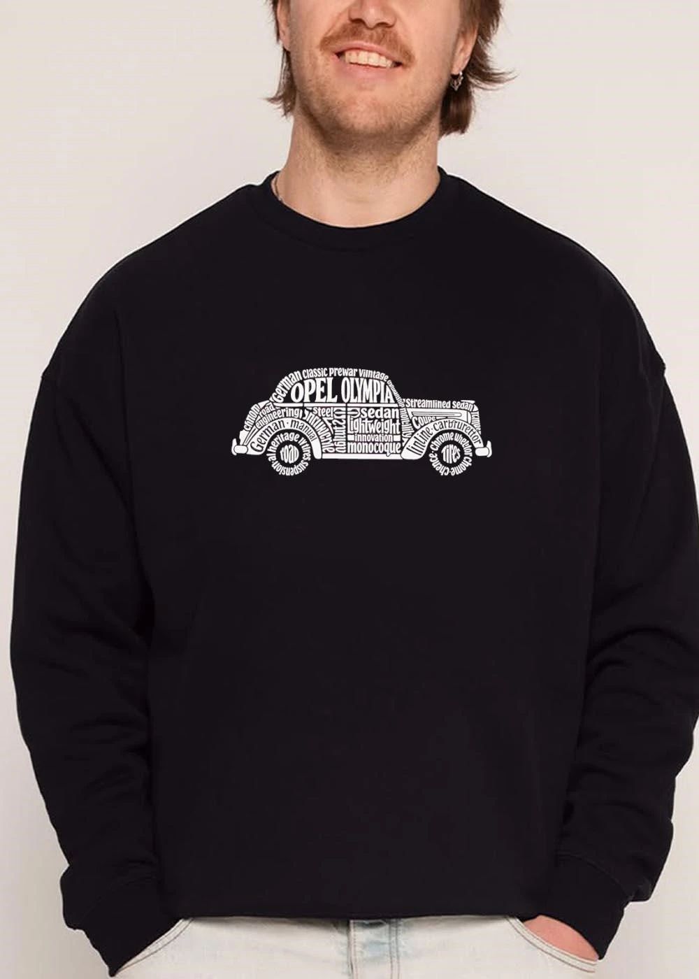 Opel Olympia German Classic Prewar Vintage Car Silhouette Word Cloud shirt