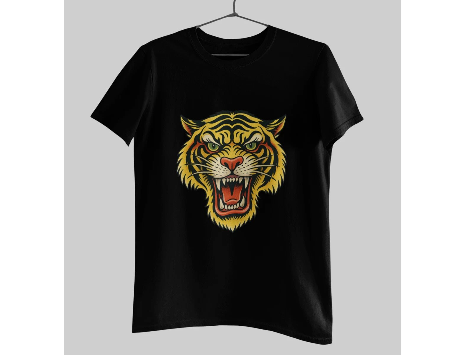 Roaring Tiger Head T-Shirt | Vintage Wildcat Graphic Tee | Retro Animal Print