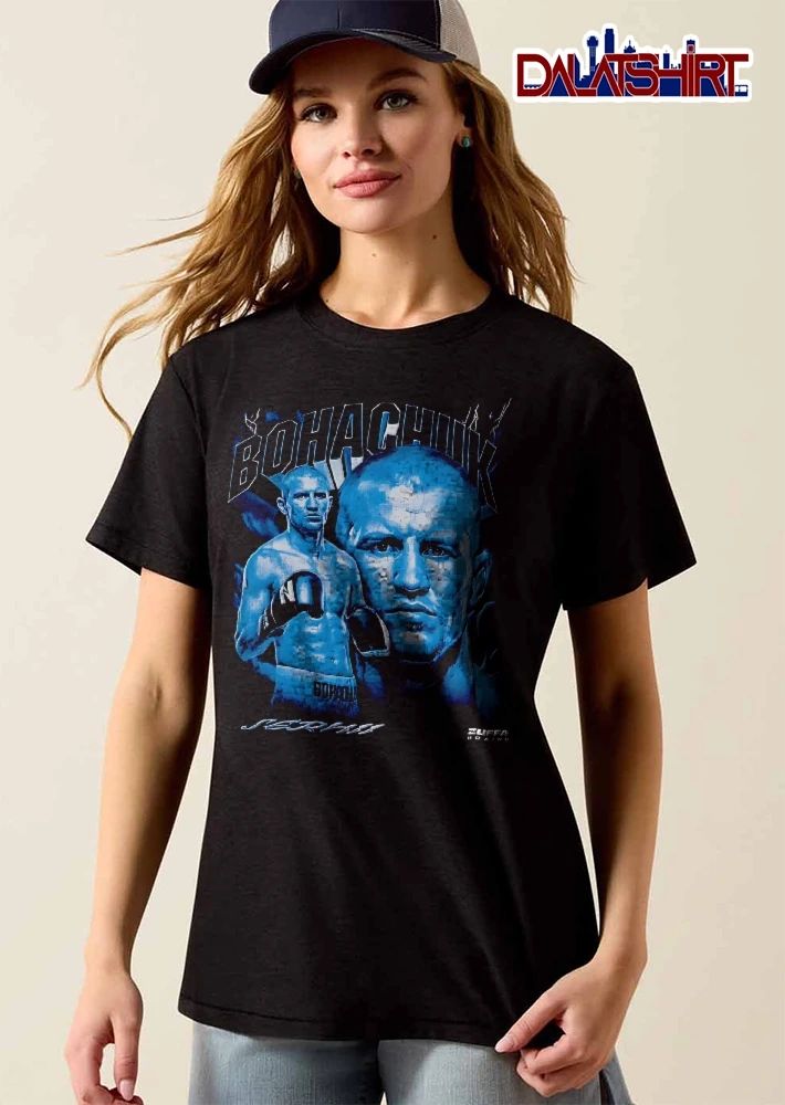 Zuffa Boxing Serhii Bohachuk Blue Monochrome Boxer Double Portrait Bootleg shirt