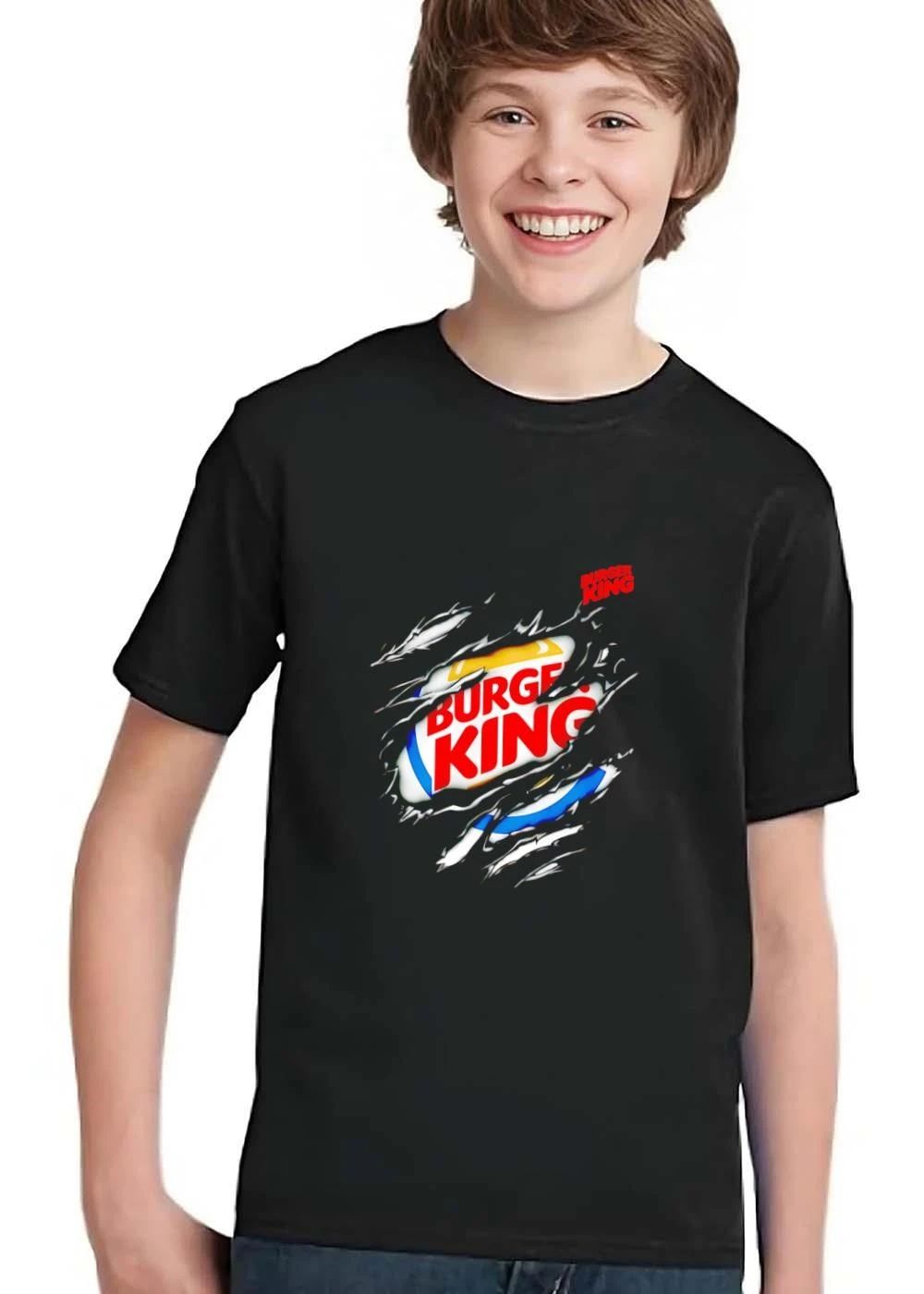 Burger King Logo Reveal Through Slashed Black Torn Surface shirt