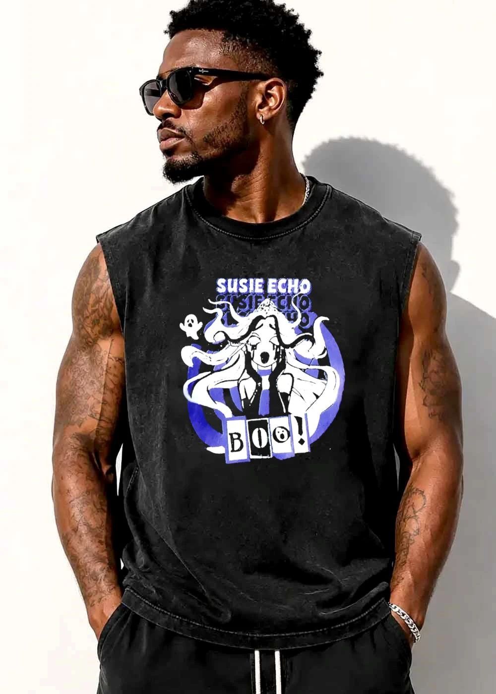 Boo Susie Echo Crying Anime Girl Small Ghost Purple Crescent shirt