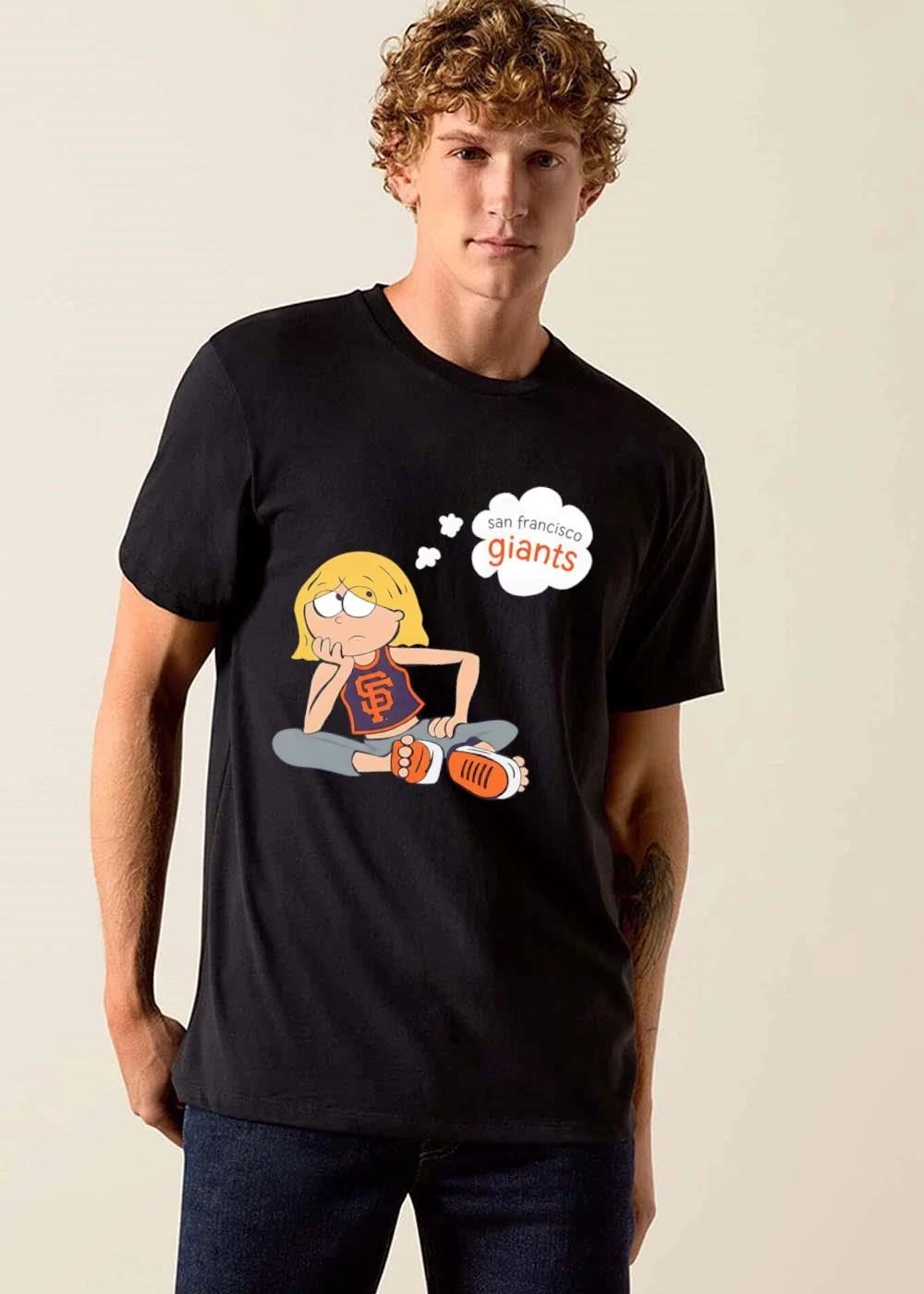 San Francisco Giants MLB Cartoon Blonde Girl Daydreaming Thought Bubble shirt