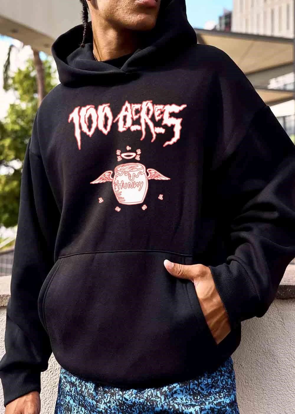 100 Acres Hunny Angel Honey Jar Wings Halo Bees Line Art shirt