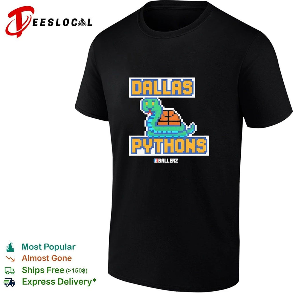 Dallas Pythons Ballerz basketball pixel art T-shirt