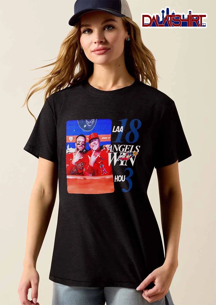 Los Angeles Angels MLB Laa 18 Win Hou 3 Photo Players Hand Signs shirt