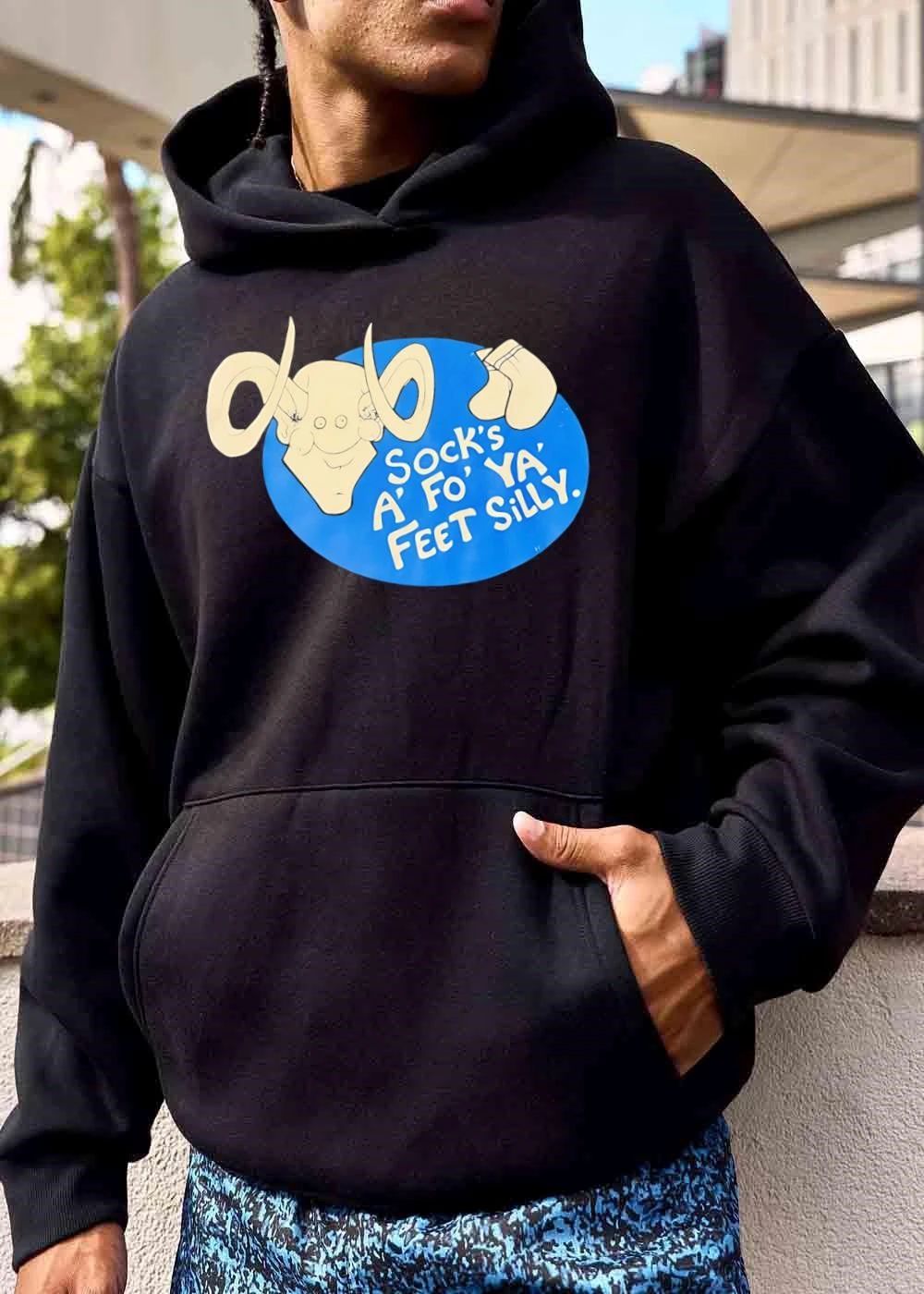 Socks A Fo Ya Feet Silly Cartoon Smiling Ram Head Blue Oval shirt