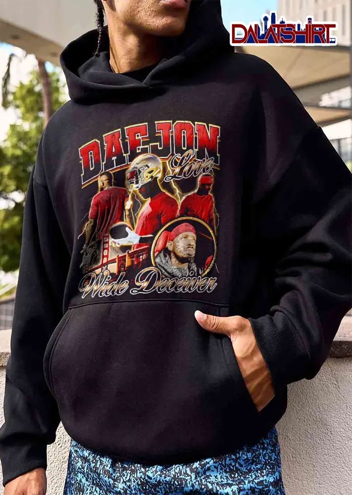 Wide Deceiver Daejon Love Golden Gate Bridge Football Helmet Lightning Bootleg shirt