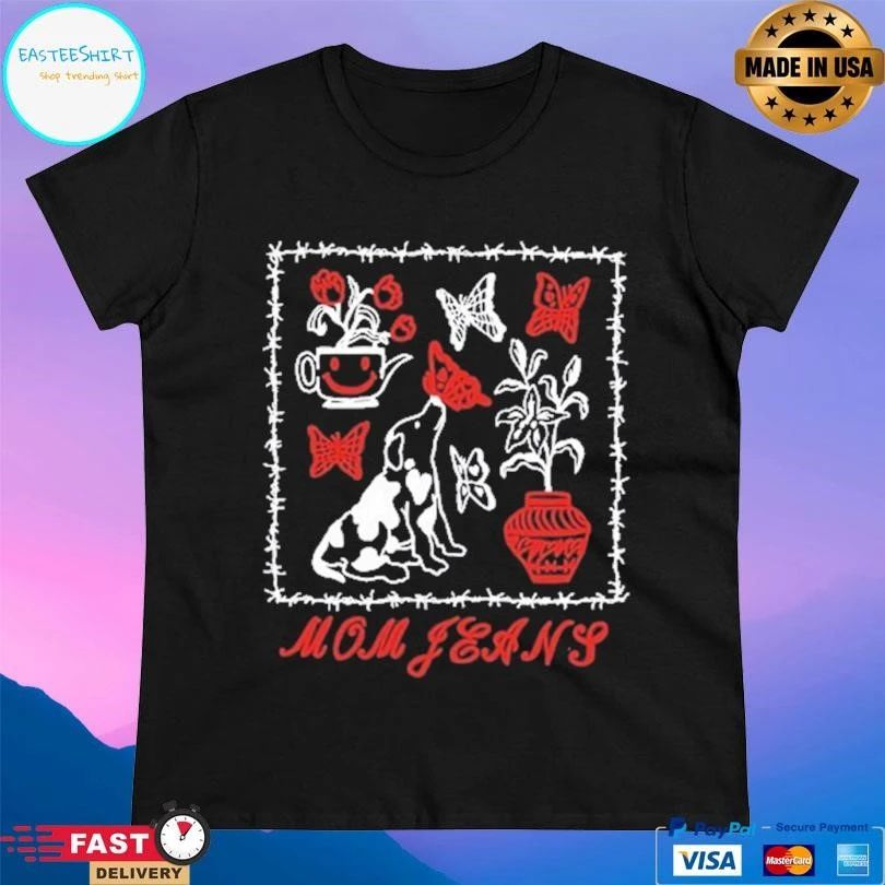 Mom Jeans Butterfly Puppy T-shirts