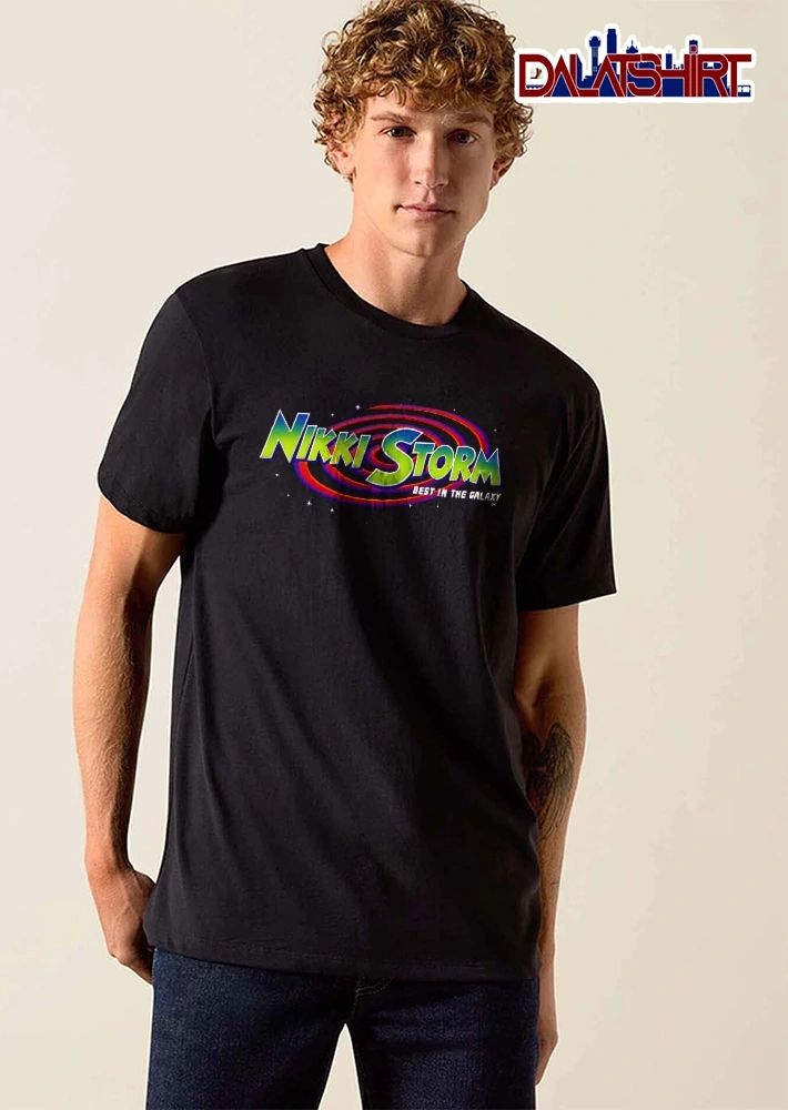 In The Galaxy Nikki Storm Colorful Swirling Rings Space Stars Neon shirt
