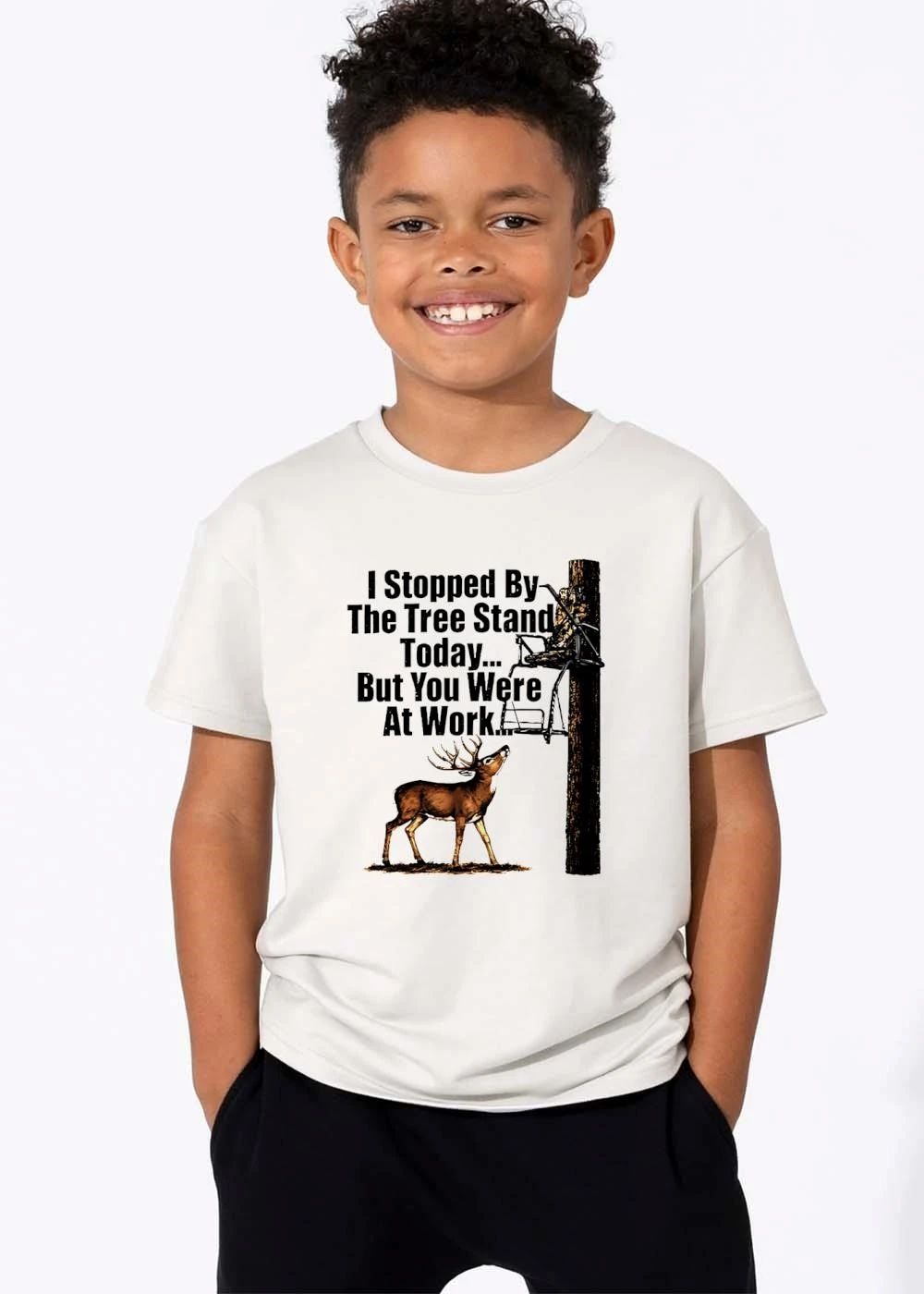 I Stopped By The Tree Stand Today But You Were At Work Buck Deer Looking Up Hunting Platform shirt