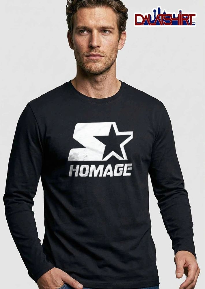 Homage Starter White Marble Texture S Star Cutout Logo Emblem shirt