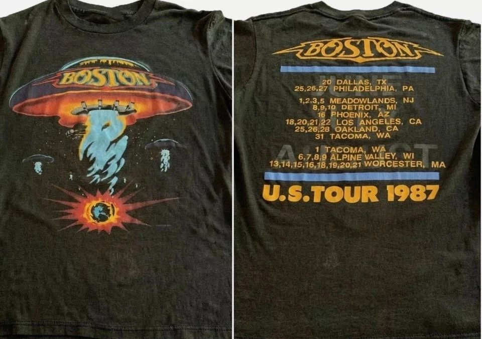 VINTAGE BOSTON ROCK BAND CONCERT TOUR SHIRT 1987 T-SHIRT LIMITED