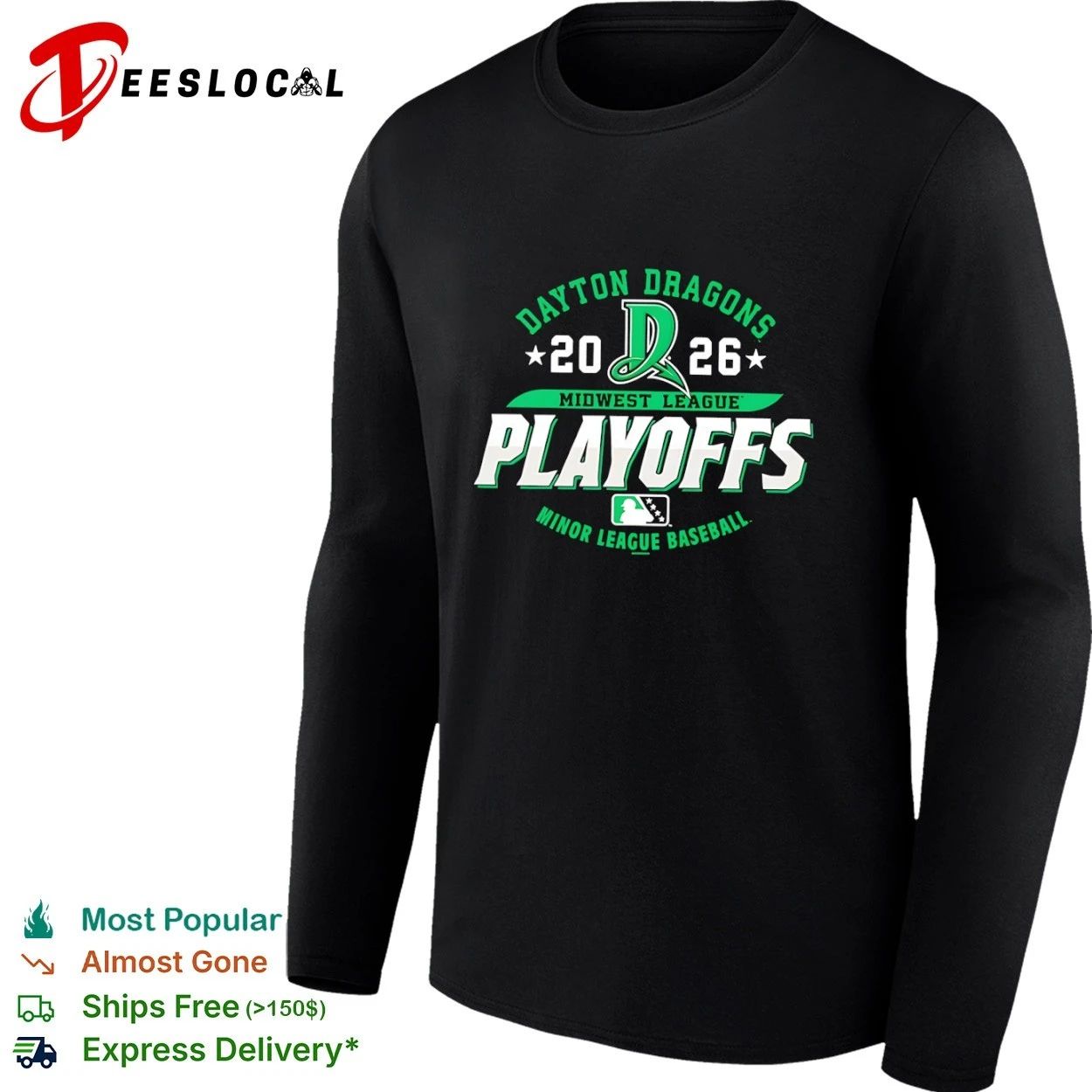 Dayton Dragons 2026 Midwest League Playoffs Minor League Baseball T-shirt