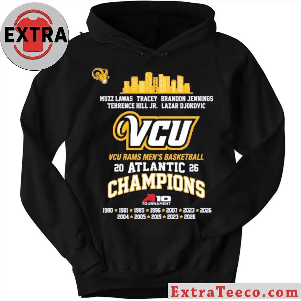 Skyline Vcu Rams Men’s Basketball 2026 Atlantic 10 Champions Graphic T-Shirt