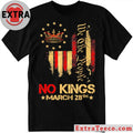 Original No Kings Vintage America Flag 1776 No Kings March 28 Anti-Trump T-Shirt