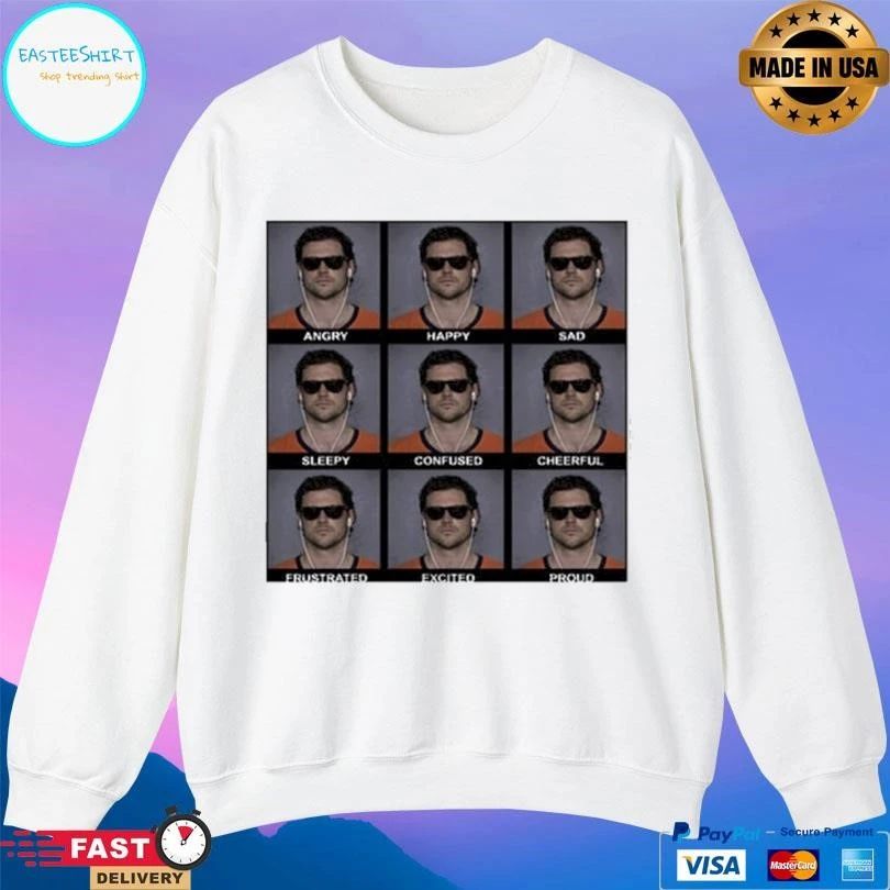 Jarrett Stidham Angry Happy Sad Sleepy Confused Cheerful Frustrated Excited Proud Emoji T-shirts
