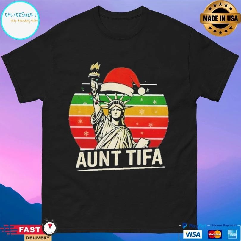Statue Of Liberty Aunt Tifa Christmas 2025 Vintage T-shirts
