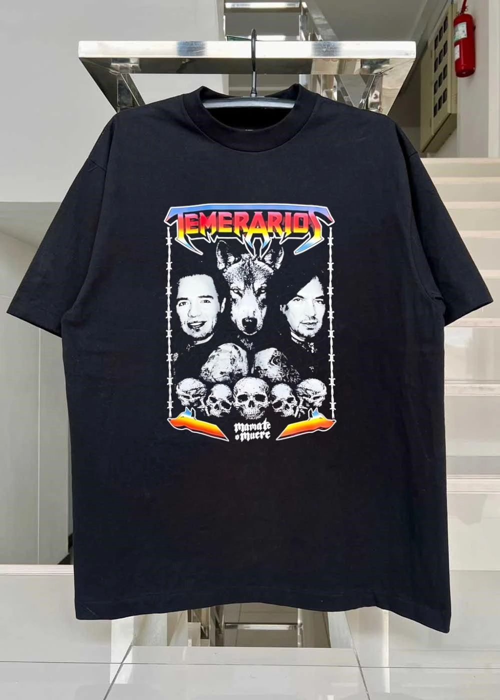 Temerarios Mamate O Muere Heavy Metal Wolf Band Photo Skulls shirt