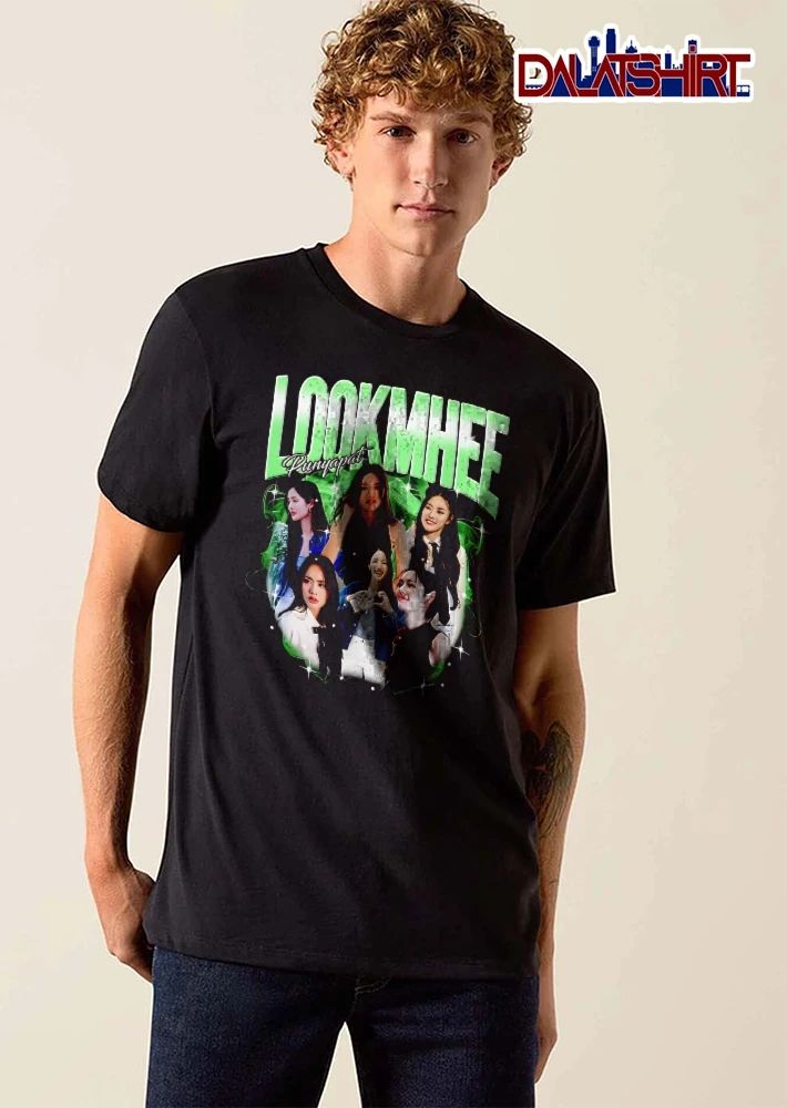 Lookmhee Punyapat Woman Photo Collage Green Smoke Sparkles Bootleg shirt