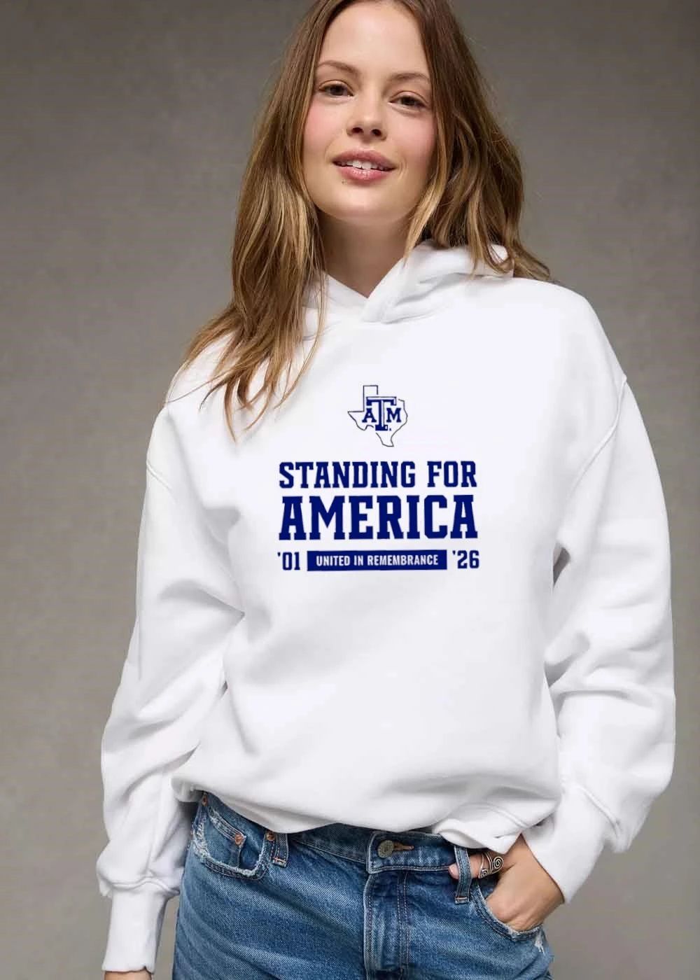 Texas Am Aggies NCAA Standing For America United In Remembrance 01 26 State Outline Atm Logo shirt