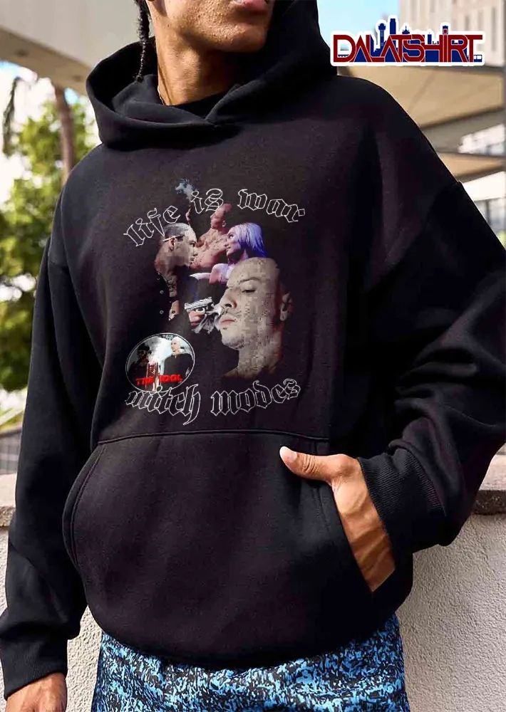 Life Is War The Idol Mitch Modez Bootleg Collage Male Portraits Handgun shirt