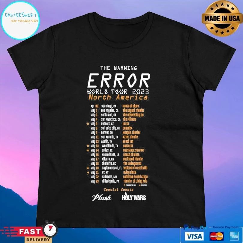 The Warning Error World Tour 2023 North America Special Guests Plush Holy Wars T-shirts