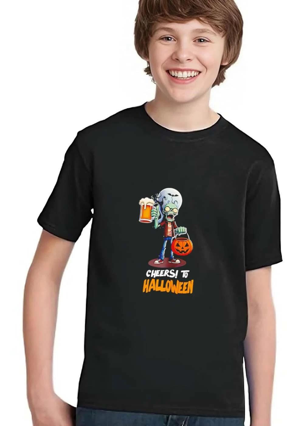 Cheers To Halloween Cartoon Zombie Holding Beer Mug Pumpkin Basket shirt
