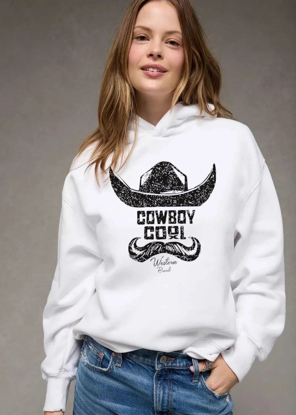 Western Brand Cowboy Hat Handlebar Mustache Distressed Line Art shirt