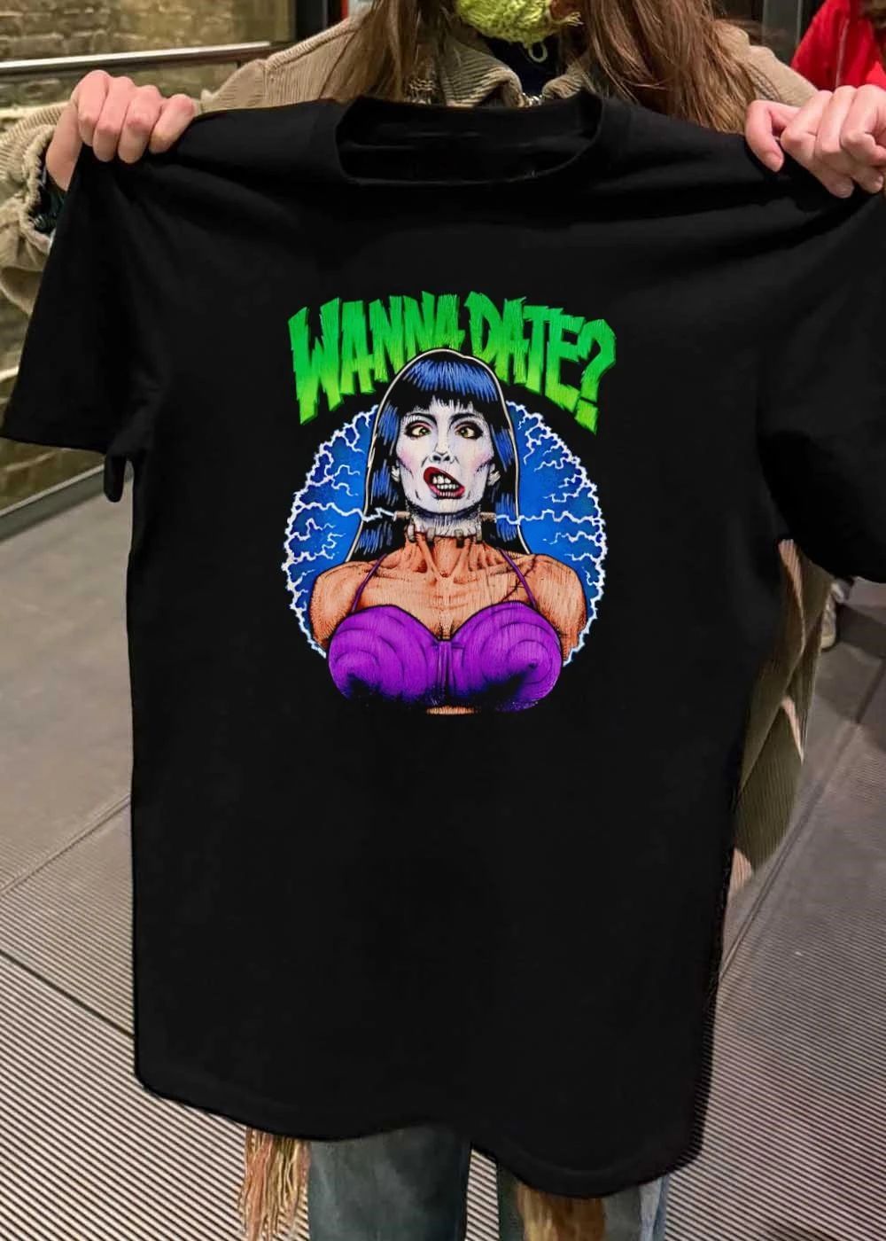 Horror Art Frankenstein Monster Bride Wanna Date Shirt