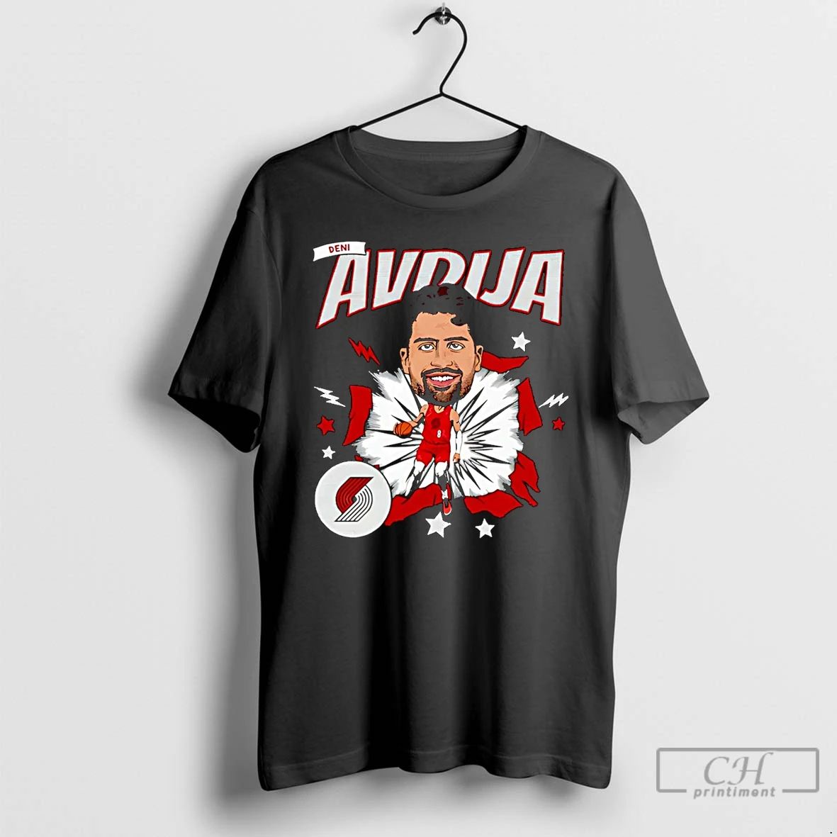 Premium Deni Avdija Portland Trail Blazers Caricature Christmas T Shirts