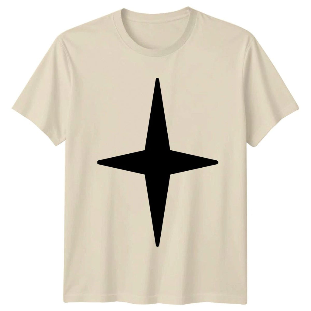 Simple Four Pointed Star Graphic T-Shirt Minimalist Symbol Geometric Birthday