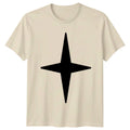 Simple Four Pointed Star Graphic T-Shirt Minimalist Symbol Geometric Birthday