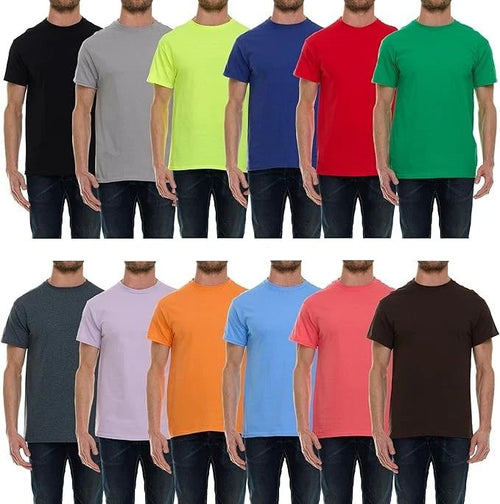 12 Pack BILLIONHATS Plus Size Men Cotton TShirt Bulk Big Tall Short Sleeve,Small