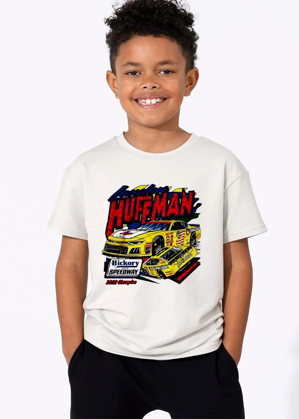 Hickory Motor Speedway Landon Huffman 2022 Champion Yellow Race Cars Illustration shirt
